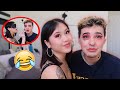 Doing My Boyfriends MAKEUP BLINDFOLDED! *Gone Wrong*