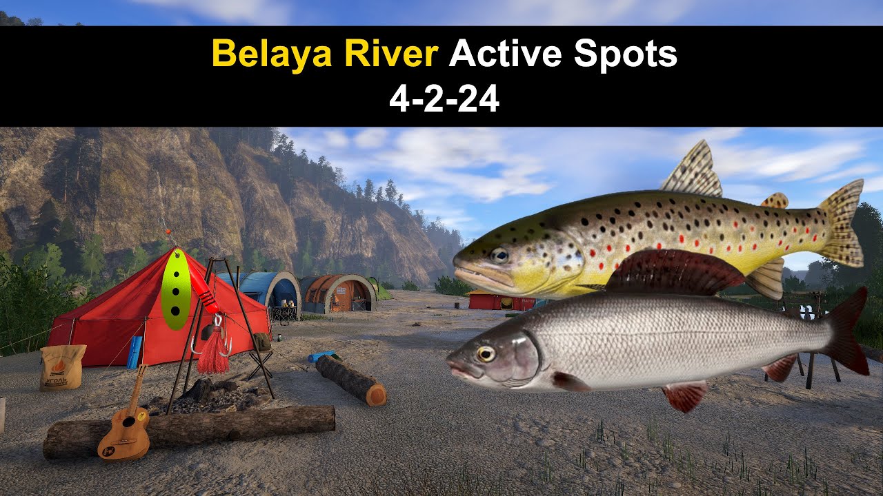 Russian Fishing 4,  Belaya River Active Spots 4-2-24