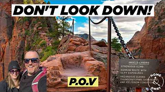 Angels Landing Chain Section -  Scariest Hike in the World - Zion National Park