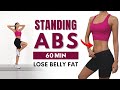 Lose belly fat in 7 days 60 min standing abs workout  no jumping no squats no lunges
