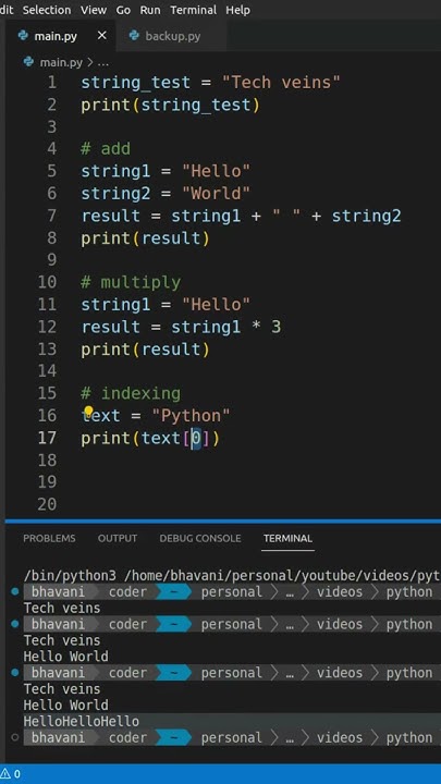 How to access index of string? | python | Tamil | - YouTube