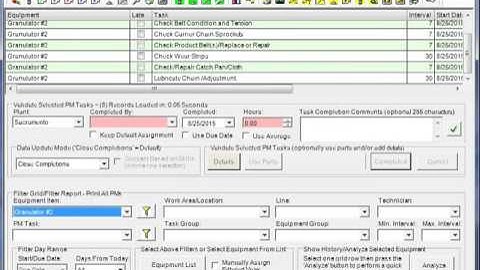 Preventive Maintenance Software Configuration