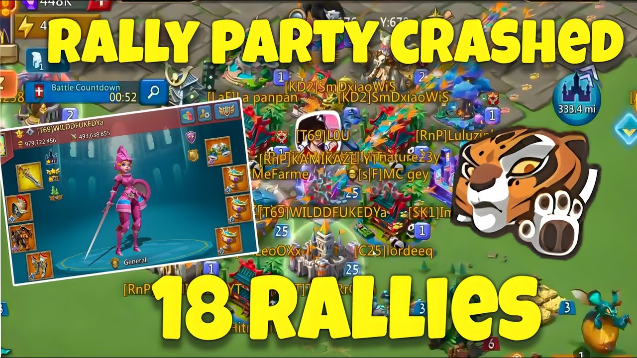 Lords Mobile - 18 Rally Party Vs 900m Might Rally Trap. We Ended Capped lol