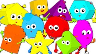 Ten Little Shapes Jumping On The Bed | Shapes Song | Nursery Rhymes Song For Kids | Baby Shapes