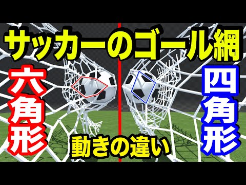 サッカーゴールの網目はなぜ六角形に変わったのか？その理由が凄い【物理エンジン】