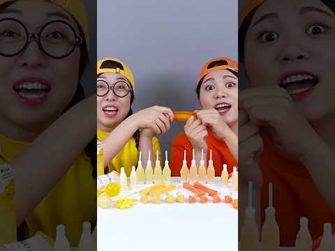 Yellow Food VS Orange Food Challenge <strong>노란색</strong> 주황색 음식 챌린지
