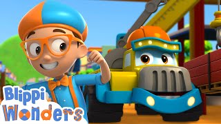 Blippi Works on Construction | Blippi Wonders | Magic Stories and Adventures for Kids | Moonbug Kids