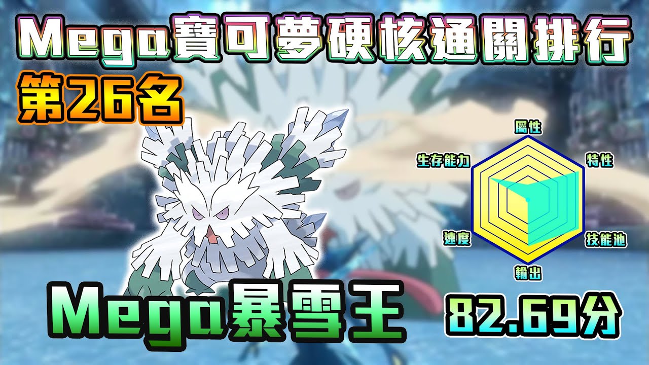 開最猛的牆，挨最痛的打，弱點最多的寶可夢Mega暴雪王！【Mega寶可夢硬核PVE排行榜No.26】