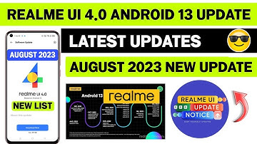 Realme UI 4.0 Android 13 New Software Update List | Realme August 2023 New Update List News