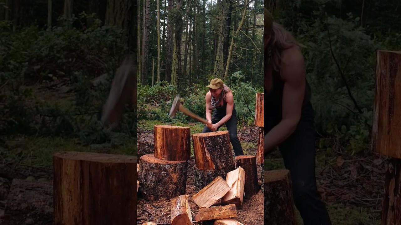 (*sound of wood chopping*)