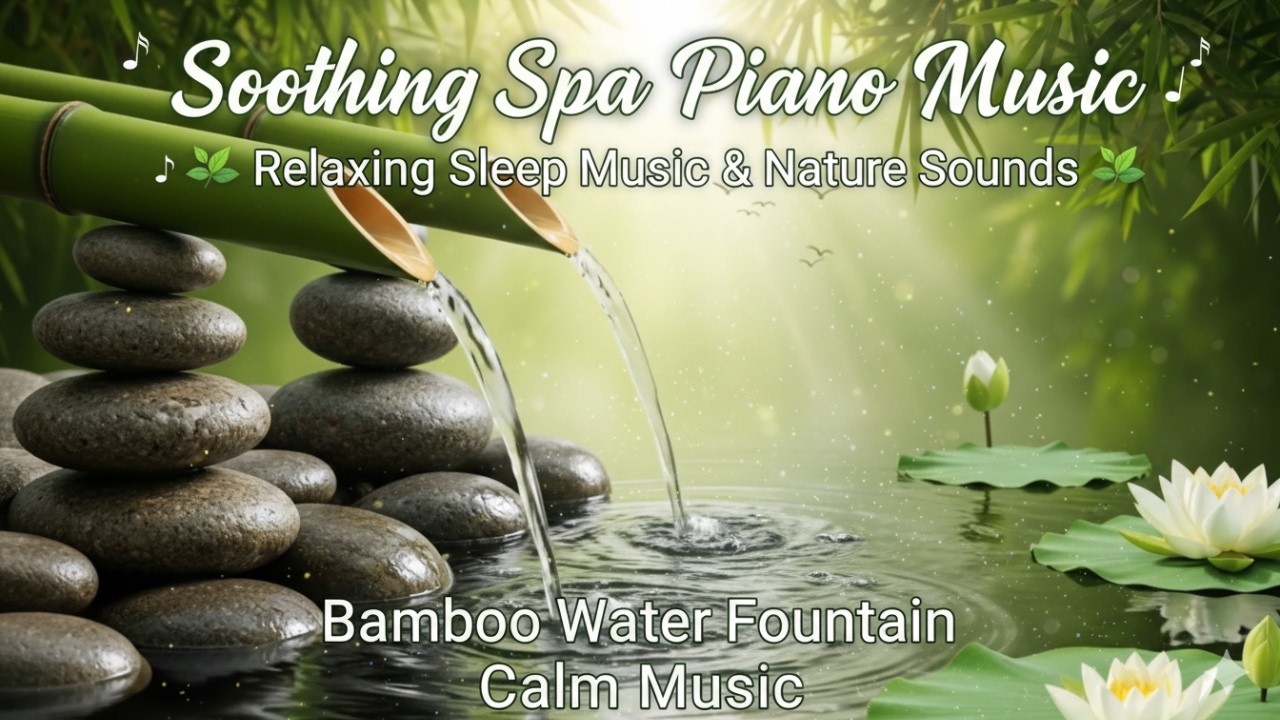 Relaxing Spa Music 2026: Piano & Nature Sounds [Bamboo Water Fountain for Deep Sleep]