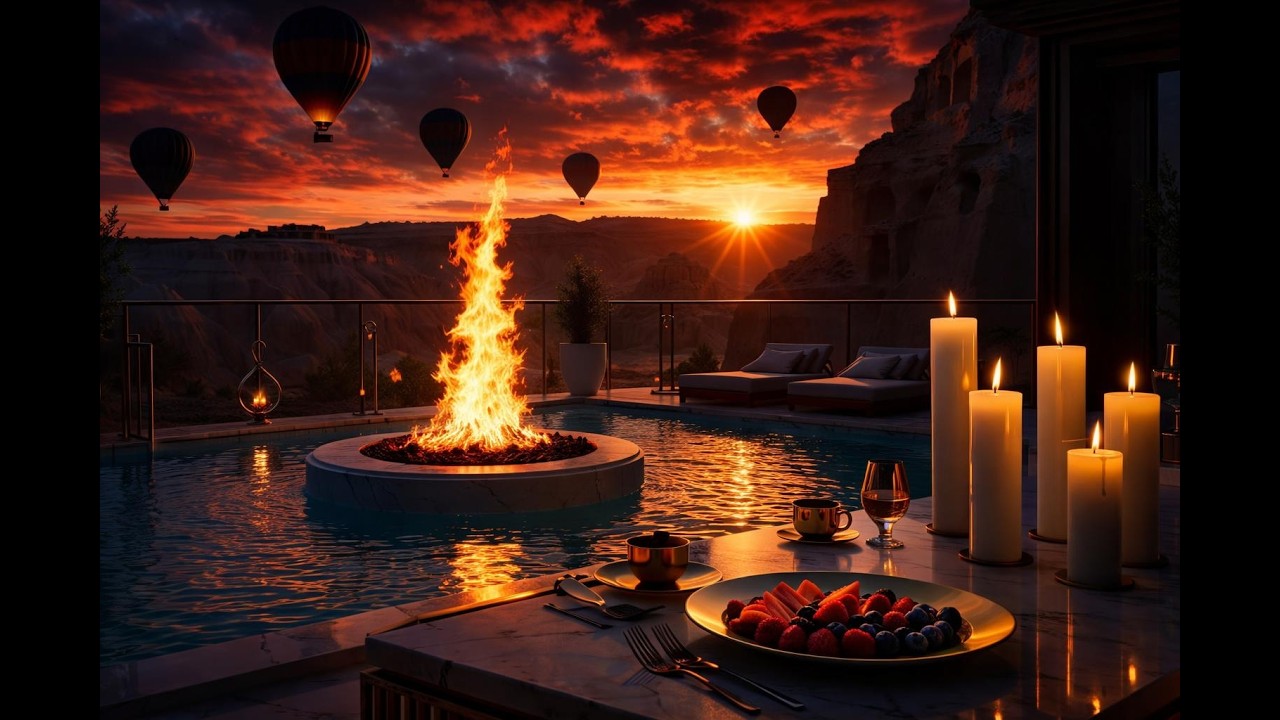 Good Morning Cappadocia ☀️ Luxury Sunrise Pool Ambience | Deep Focus & Relaxation – 4K