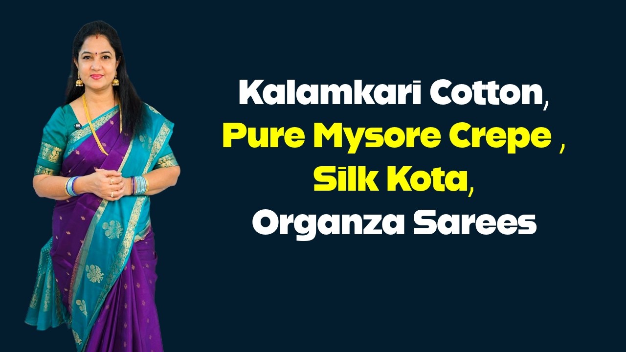 Kalamkari Cotton | Pure Mysore Crepe | Silk Kota | Organza Sarees | LIVE Sale 