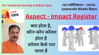 Aspect - Impact Register ( ISO - 14001) - Environment Management System