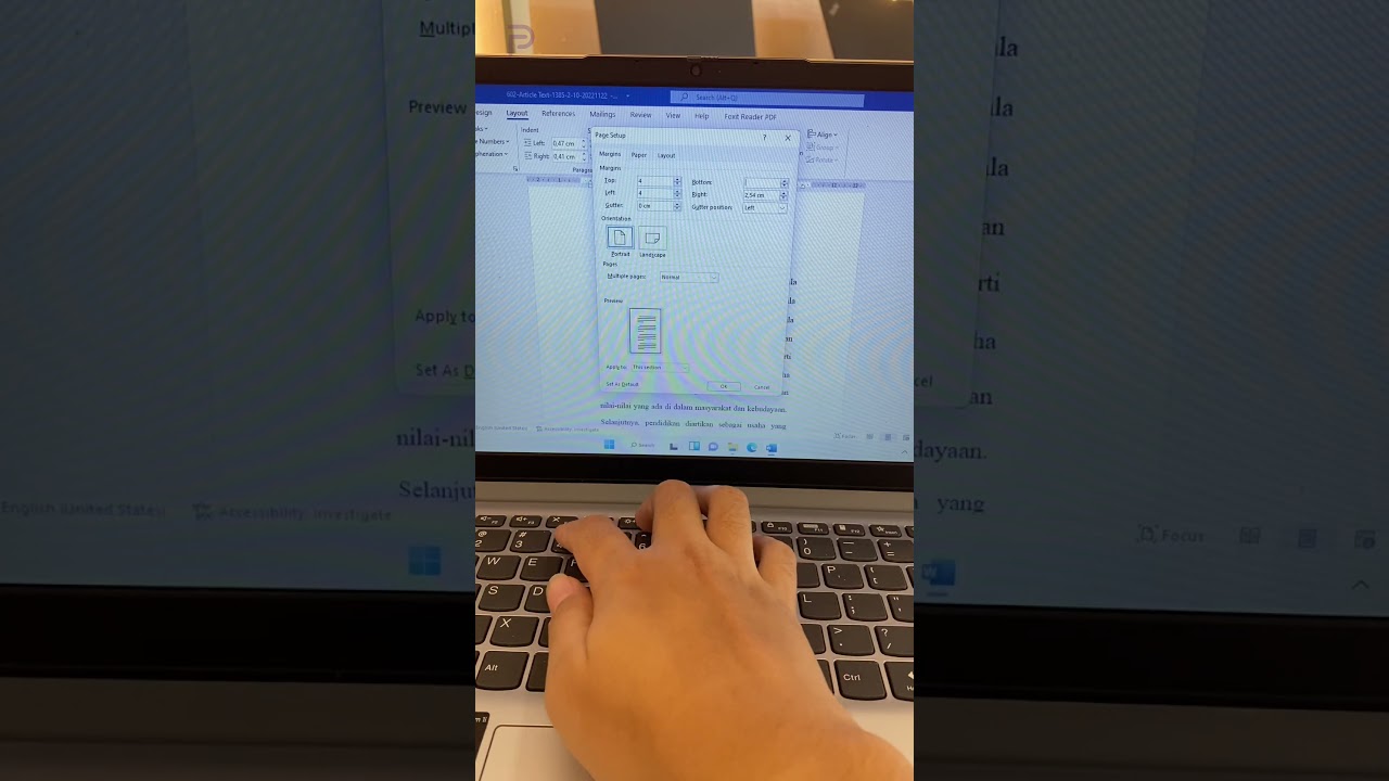Cara atur margin skripsi di word 