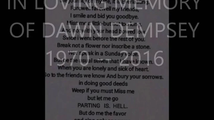 In loving memory of Dawn Dempsey 1970 -- 2016
