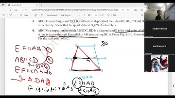 ABCD is a trapezium is which AB∥DC, BD is a diagonal and E is the midpoint of AD. A line is drawn