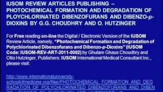 Photochemical Formation And Degradation Of Ploychlorinated Dibenzofurans And Dibenzo-P-Dioxins