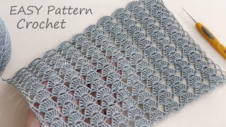 Проще простого!  УЗОР КРЮЧКОМ вязание для начинающих 👍 SUPER EASY Pattern Crochet