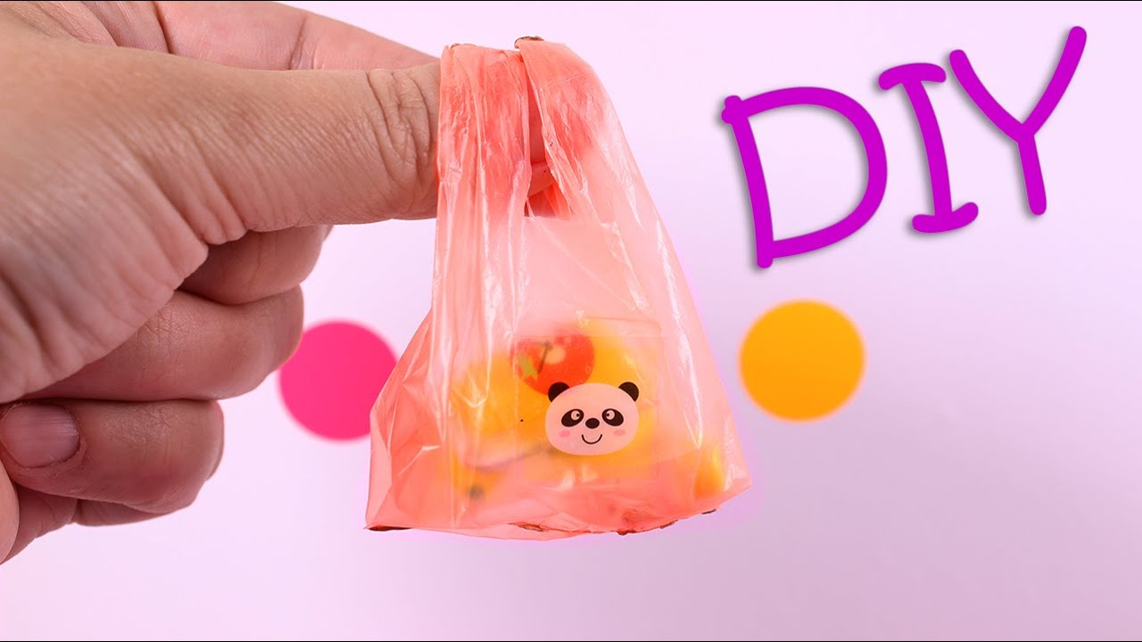 DIY Miniature Plastic Grocery Bags 