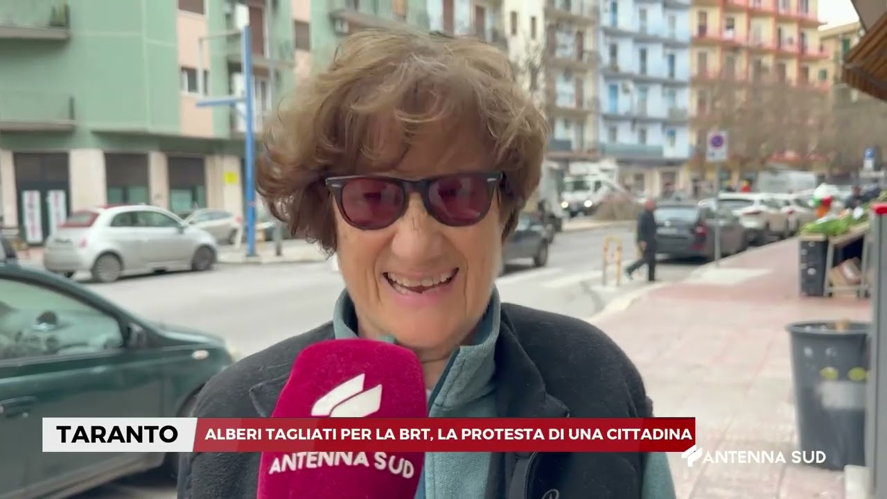 07 MARZO 2026 - TARANTO - ALBERI TAGLIATI PER LA BRT:  LA PROTESTA DI UNA CITTADINA