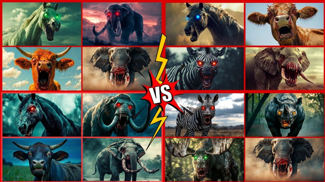 16 Zombie Animals Challenge Showdown || Tiles Hop #tileshop #coffindance #edmrush