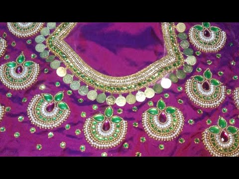 Beautiful lakashmi kasu maggam work blouse designs|| kasula coin maggam ...