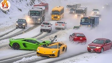 Most Icy Road Madness Caught on Camera - 1 Hour Winter Chaos #35