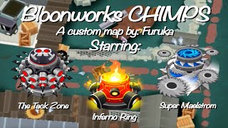 BTD6: Bloonworks CHIMPS with All Three Tier-5 Tack Shooters (Custom Map)
A CHIMPS run of the custom map Bloonworks using all three Tier-5 Tack Shooters.
This CHIMPS run was done in Version 43.3.
Bloonworks Custom Map by: Furuka (N)
Map Code: ZFMBVRO
Ah, my first custom map Bloons TD6 map featured on my channel! What better one to start with than one thats a reference to another game that I really enjoy playing? In fact, I love it so much that I put a little extra editing into this video!
As soon as I saw how this map was designed, I knew immediately that I would tackle it using one of my favorite strategies/challenges: Axis of Tacks! As always, the Tier-5 Tack Shooters work extremely well together, especially when paired with Primary Expertise and Pat Fusty!
If you enjoyed this video, be sure to like this video, leave a comment, and hit that subscribe button!
Music used:
- The Calm + ROBOTS! (Team Fortress 2)
- Devils Lab (Final Fantasy 6) (Remix)
- Magnus Von Grapple (Paper Mario: The Thousand Year Door Remake)
Devils Lab remix by a user named sschfi1 BTD6: Bloonworks CHIMPS with All Three Tier-5 Tack Shooters (Custom Map)