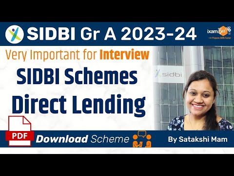 SIDBI Grade A 2023 | SIDBI Schemes - Direct Lending | Very Important for Interview | By Satakshi Mam