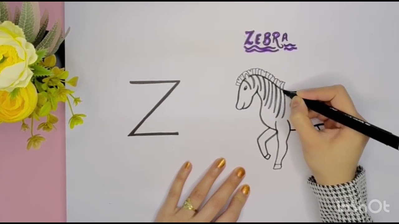 How to draw Zebra ||Z for Zebra 🦓