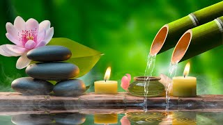 Healing Bamboo Water Fountain 24/7, Relaxing Music, Nature Sounds, Meditation Music With Water Sound