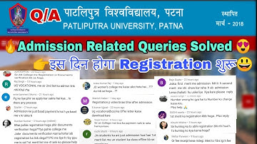 Patliputra University, Form Correction Update, Registration date, Document Verification date 2021