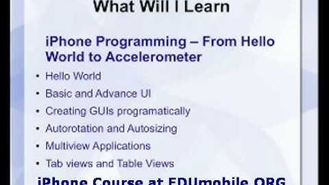 iPhone Programming Course at EDUmobile.ORG - An Introduction