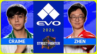 Evo 2026: Craime vs Zhen | Street Fighter 6 | Losers Round 1