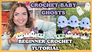 Beginner Crochet Tutorial | Crochet Baby Ghosts With Hats| Crochet With Bay