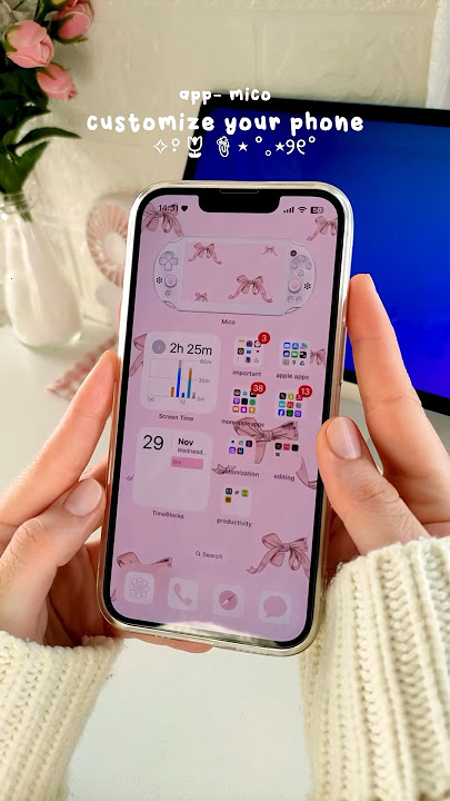 use this app to make your homescreen aesthetic🌷app- mico #iphone #aestheticphone  #iphone13