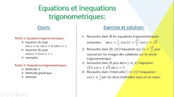 Résolution des équations & inéquations trigonométriques: cours et technique #exercice - lycéen