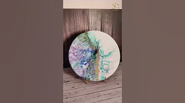 Multicolor Abstract Theme Clock With Resin Art Diameter 16in And 6mm Height 