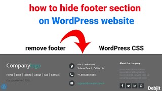 how to hide footer section on WordPress website | remove footer WordPress CSS