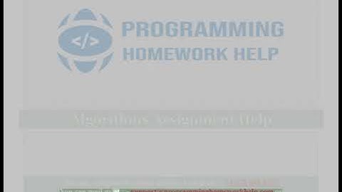 Algorithm Assignment Help