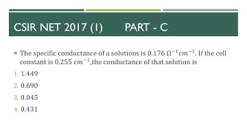 CSIR NET 2017 june CHEMICAL SCIENCE PART C Electrochemistry