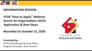How to Apply: FY28 Grants for Organizations - Application Overview