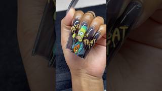 Homer Simpson Halloween Nail Tutorial #shorts #nailart