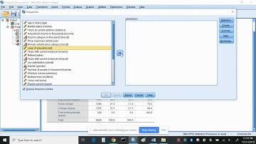 SPSS Frequency Tables and Central Tendency