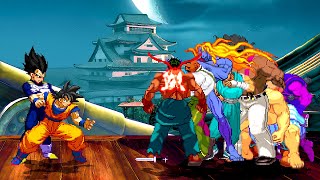 Team Street Fighters Vs. Goku and Vegeta (Dragon Ball) AT SAME TIME! screenshot 5