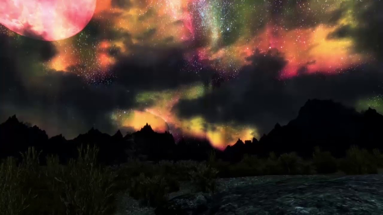 Skyrim SE 4K night sky with solar system mod xbox one x - YouTube