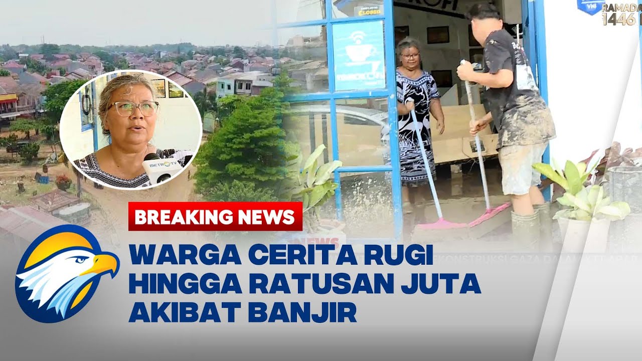 BREAKING NEWS - Warga di Vila Nusa Indah Bekasi Mulai Bersihkan Sisa Banjir
