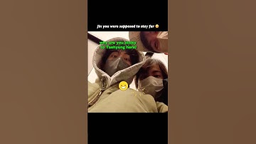 Taejin: Jin you were supposed to stand far 🤭 #taejin #bts #btsshorts #shorts #jin #taehyung