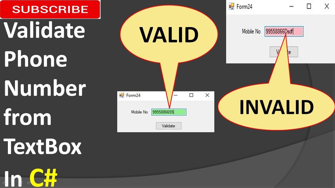How To Validate Phone Number From TextBox In C YouTube How To Validate Phone Number From TextBox In C YouTube